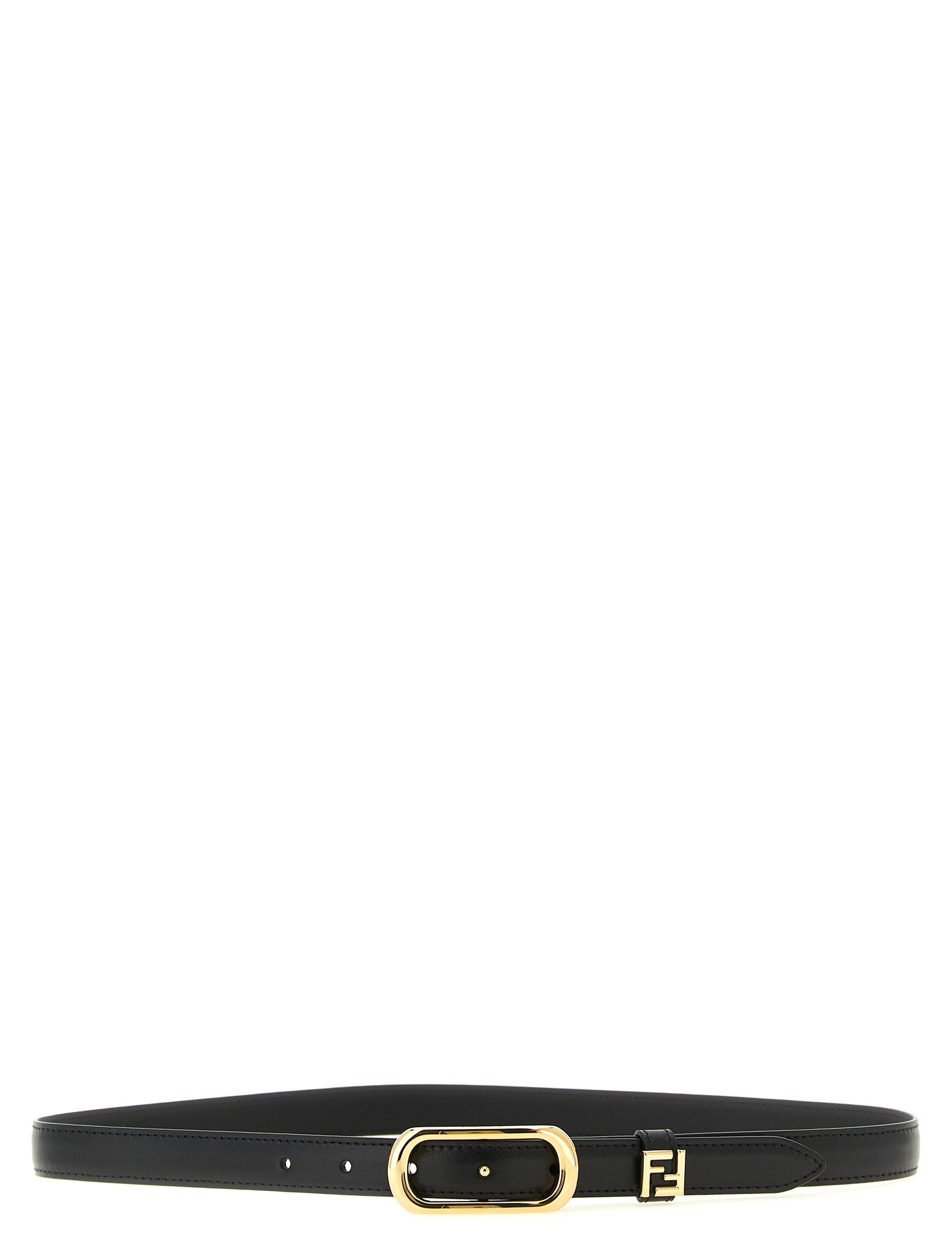 Fendi Black Calfskin Thin Belt