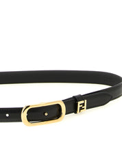 Fendi Black Calfskin Thin Belt