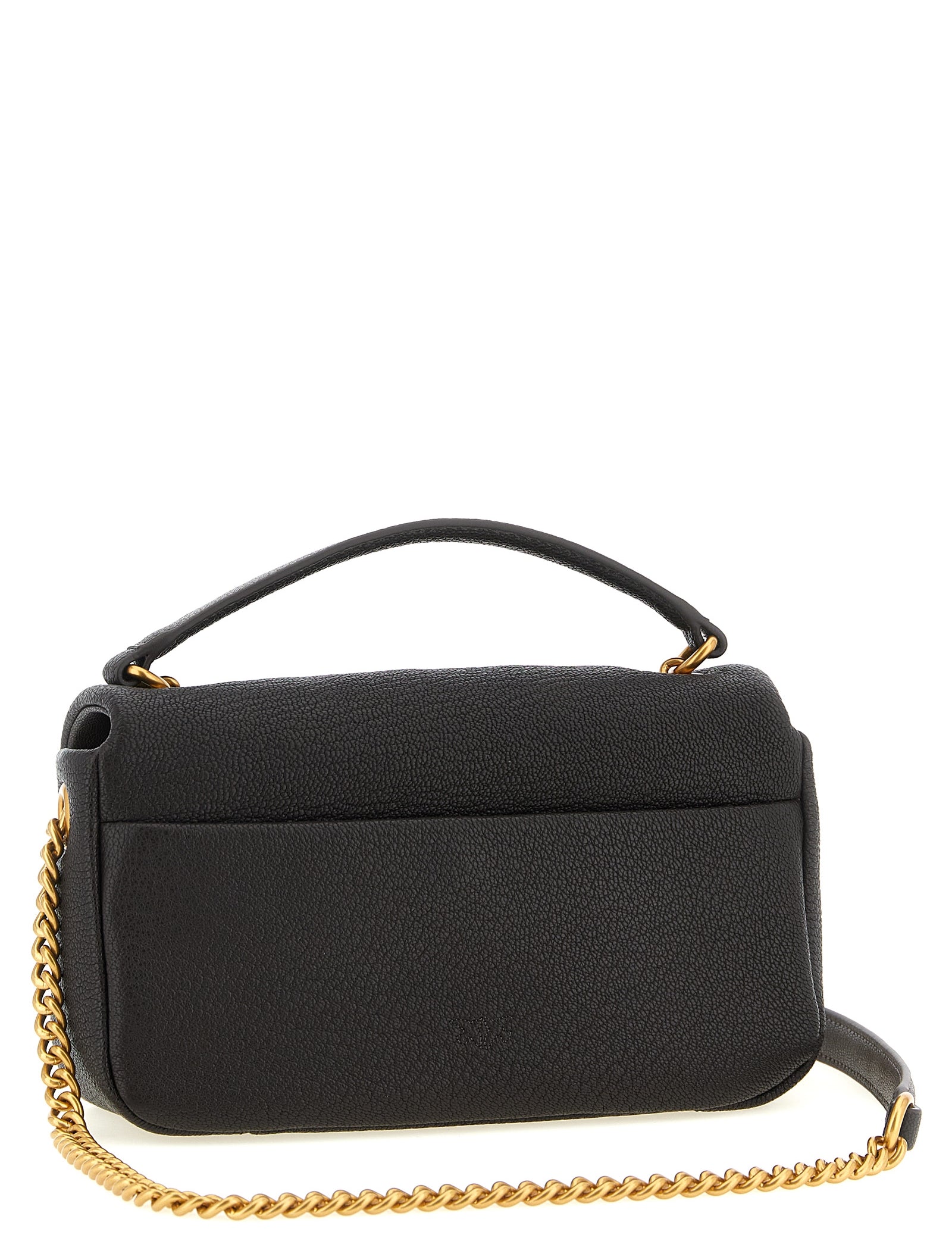PINKO Brown Lamb Leather Crossbody Bag