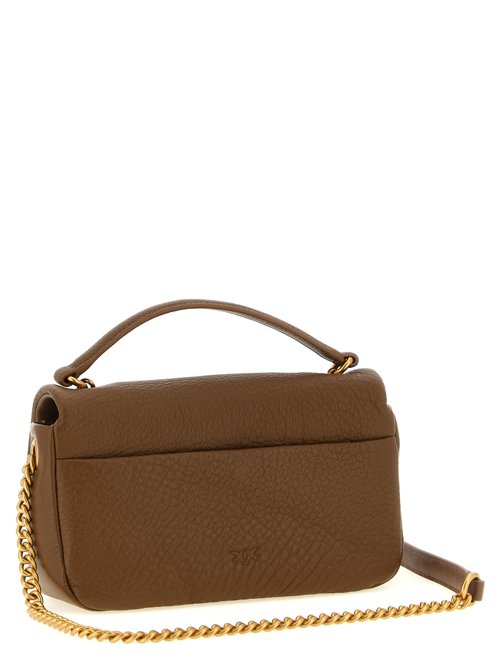 PINKO Brown Lamb Leather Shoulder Bag