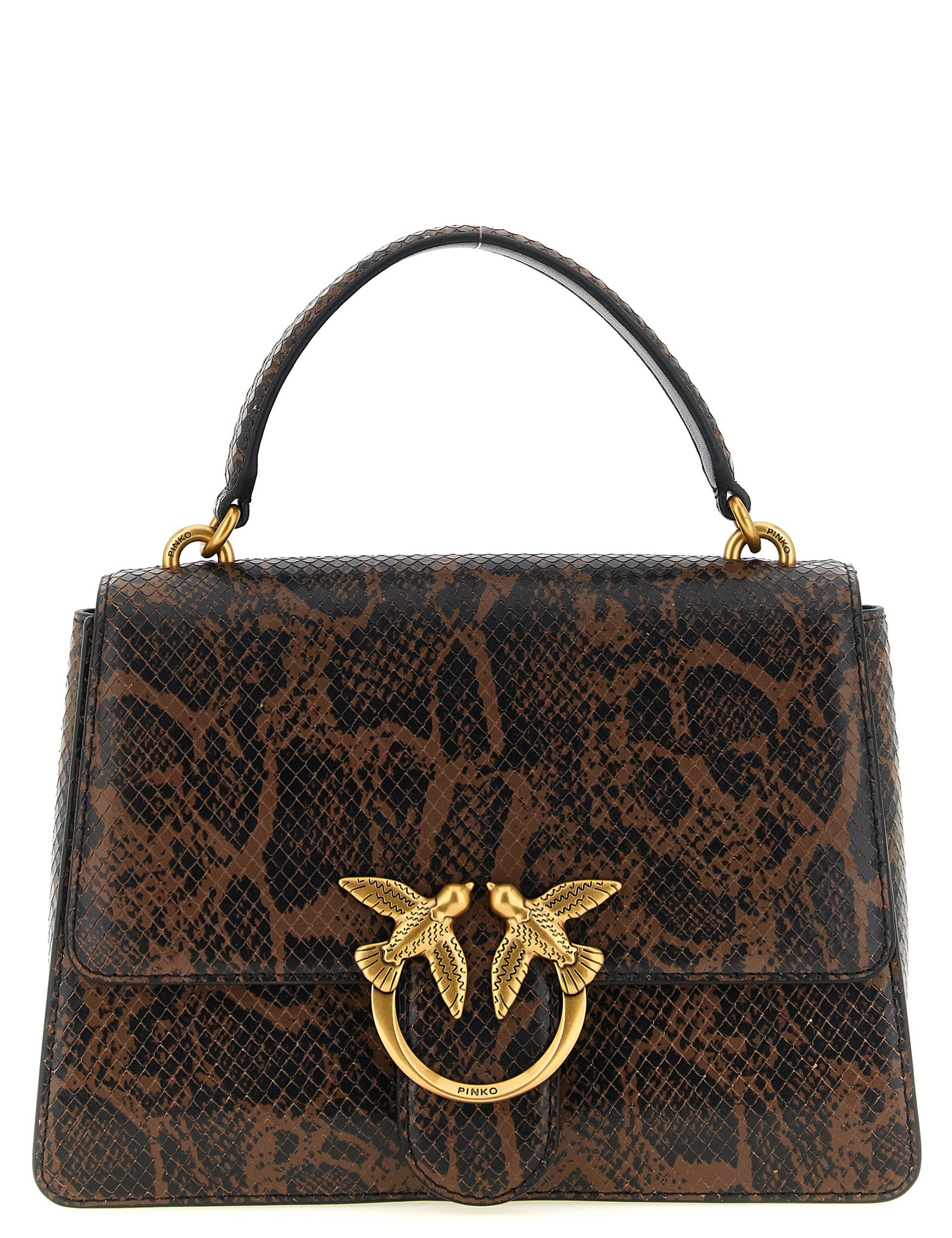 PINKO Brown Calfskin Handbag