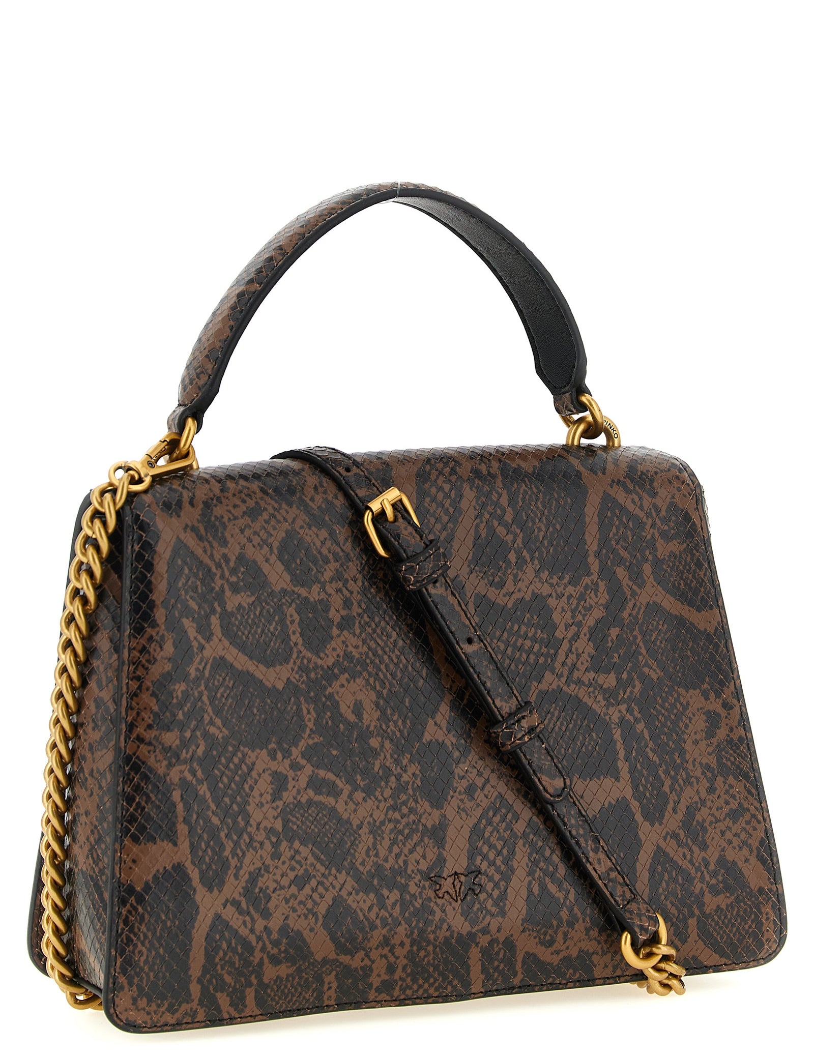 PINKO Brown Calfskin Handbag
