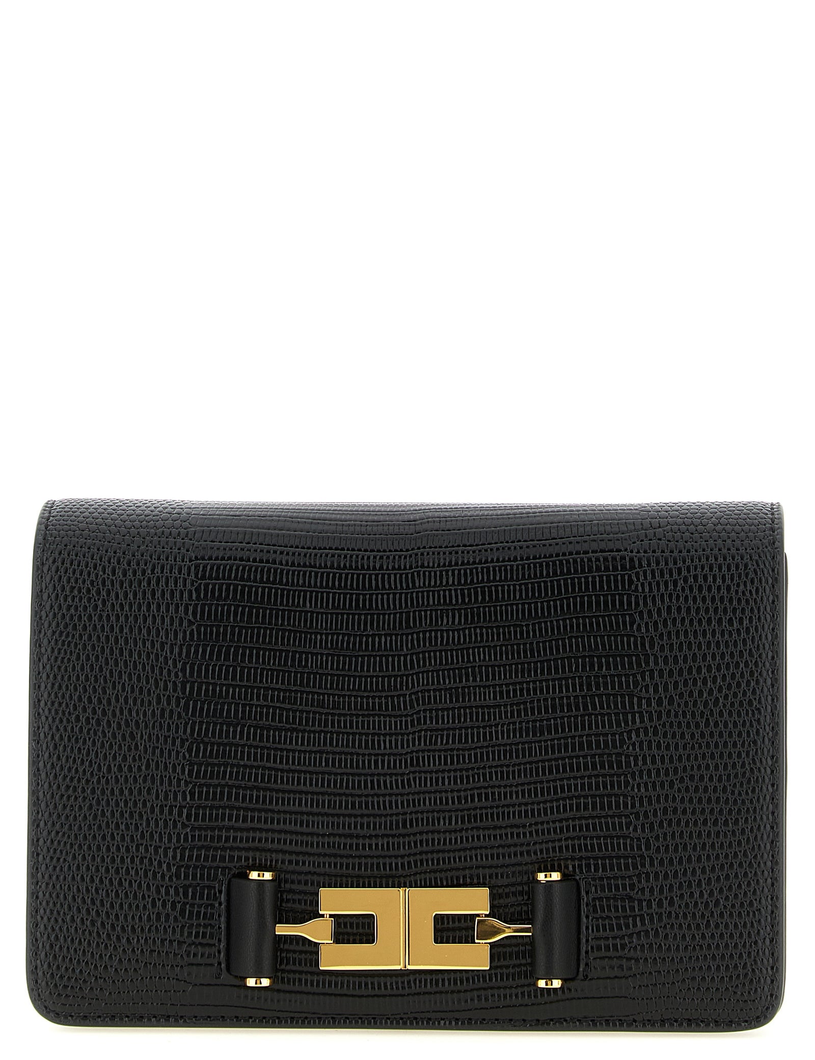 Elisabetta Franchi Black Polyester Clutch Bag