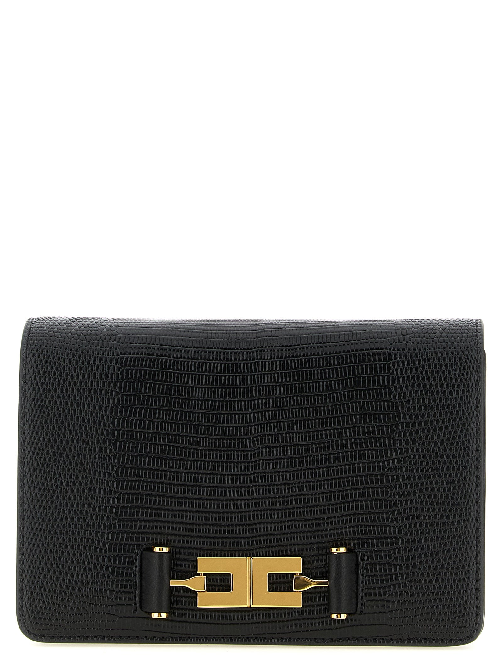 Elisabetta Franchi Black Polyester Clutch Bag