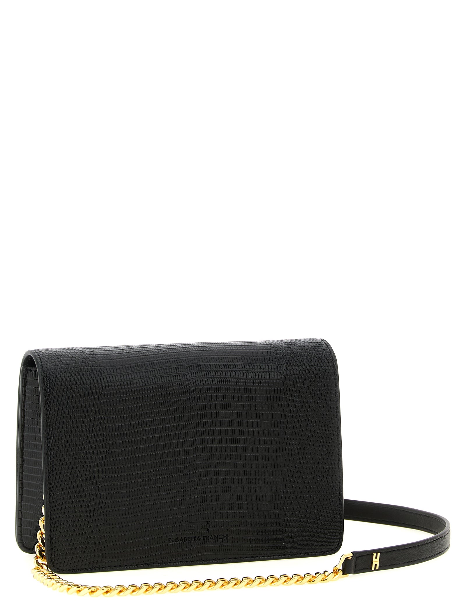 Elisabetta Franchi Black Polyester Clutch Bag
