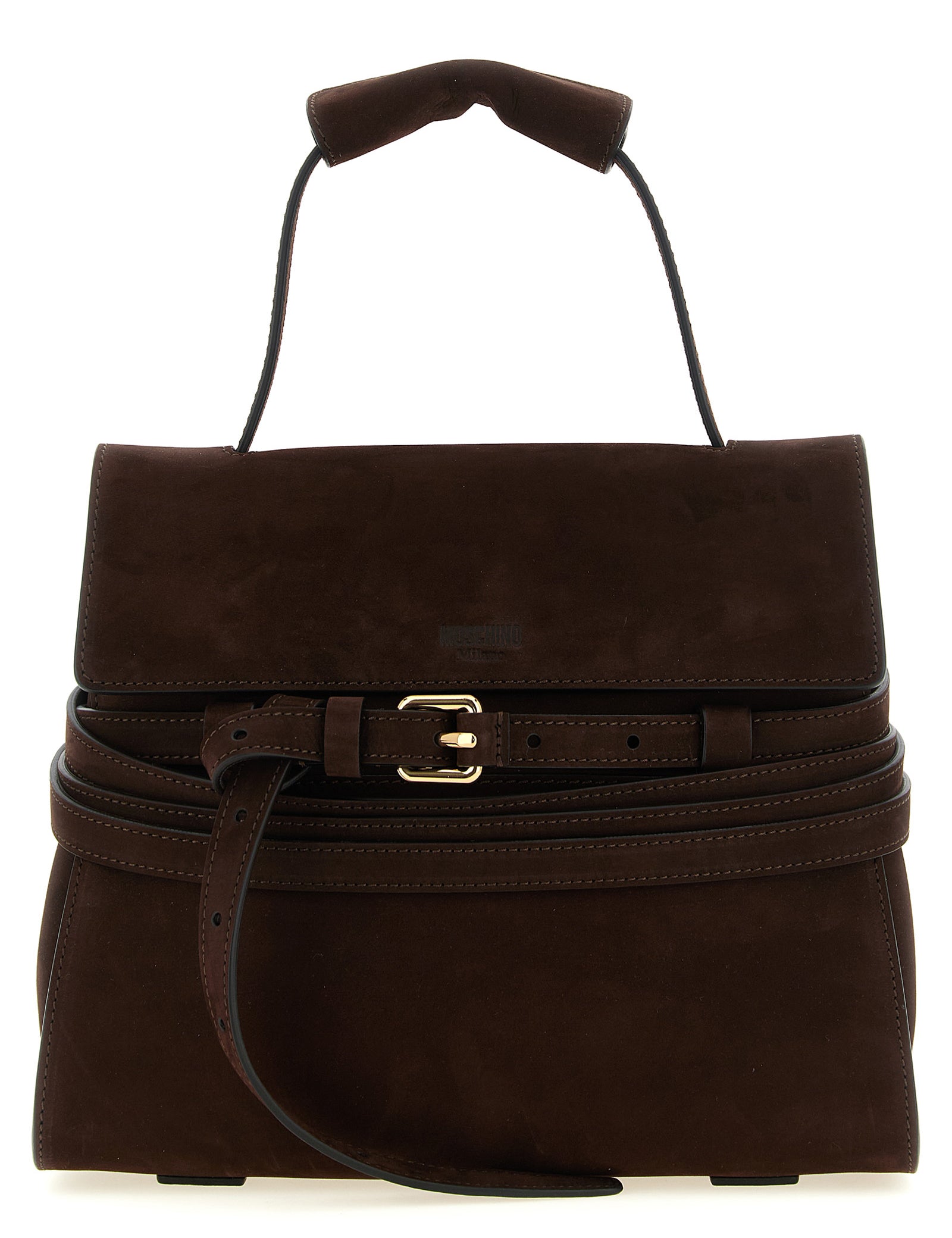 Moschino Brown Calfskin Handbag