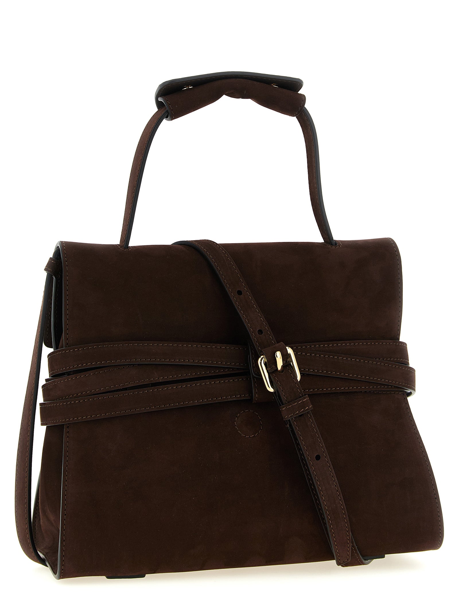 Moschino Brown Calfskin Handbag