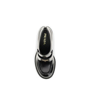Prada Black Calf Leather Platform Loafers