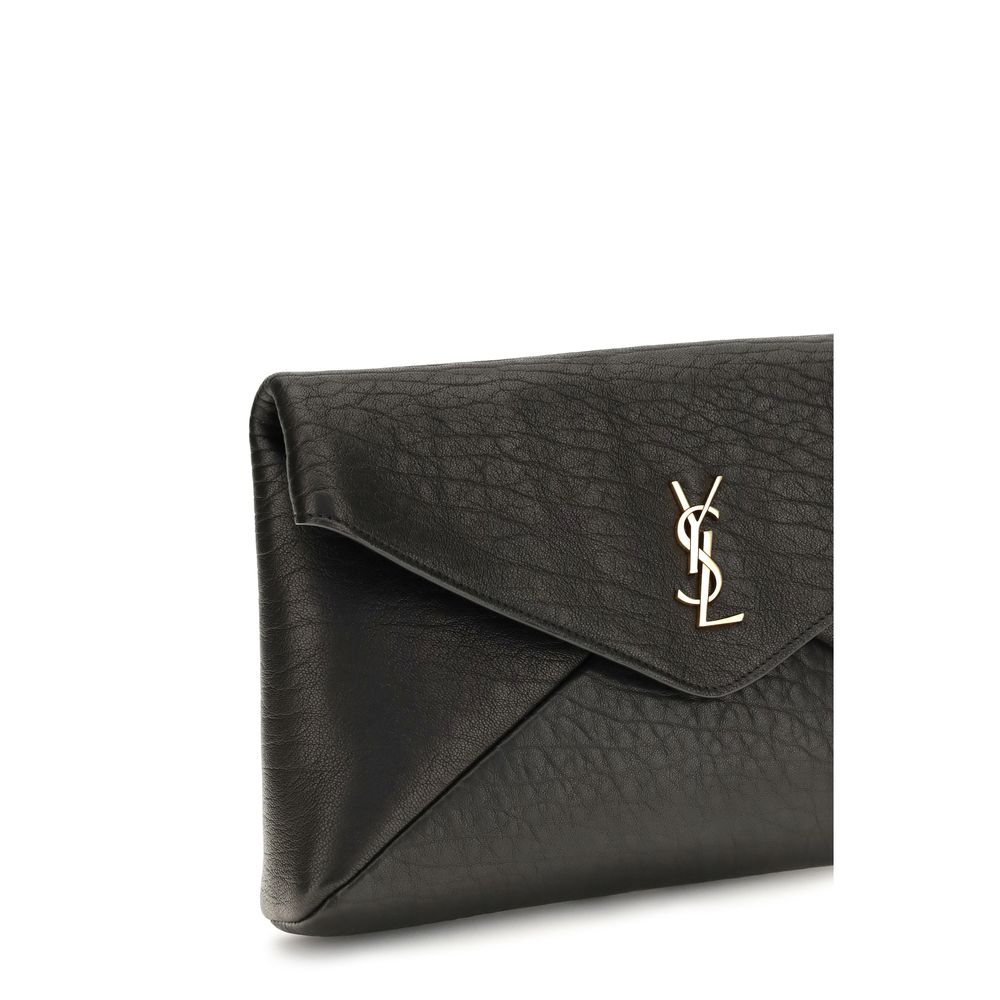 Saint Laurent Black Lambskin Wallets