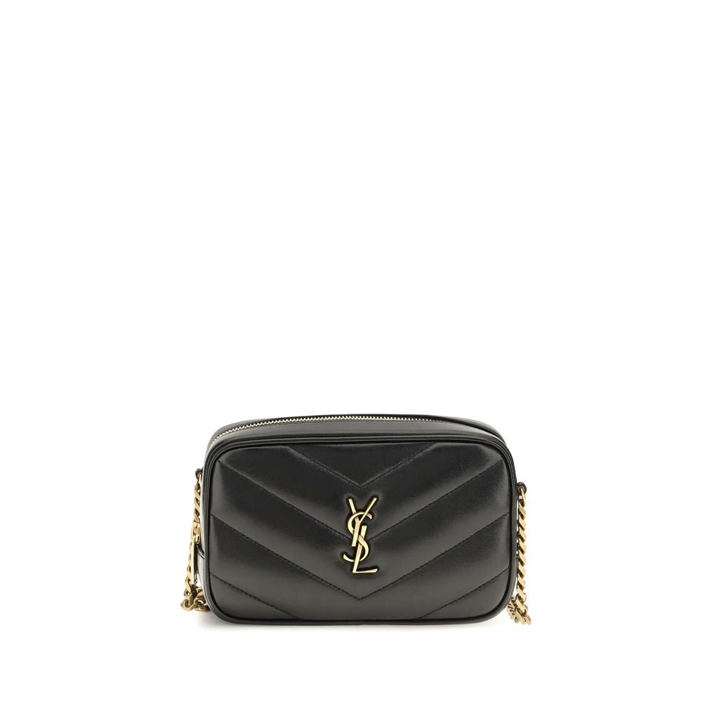 Saint Laurent Black Lambskin Shoulder Bag