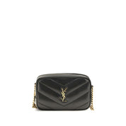 Saint Laurent Black Lambskin Shoulder Bag