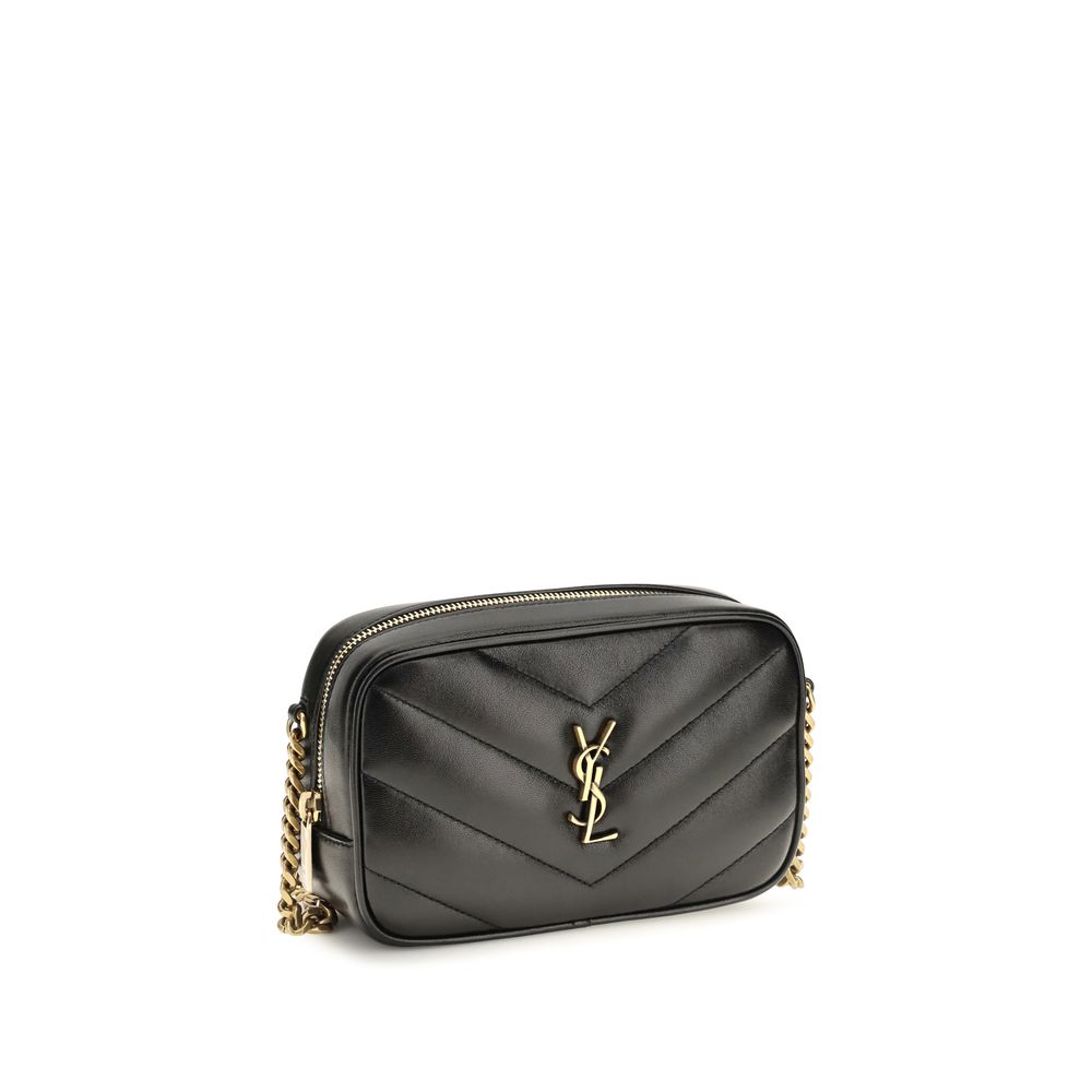 Saint Laurent Black Lambskin Shoulder Bag