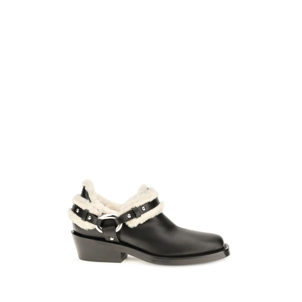 Rabanne Black Calf Leather Ankle Boots