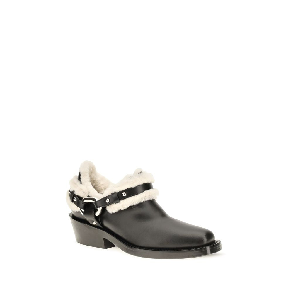Rabanne Black Calf Leather Ankle Boots