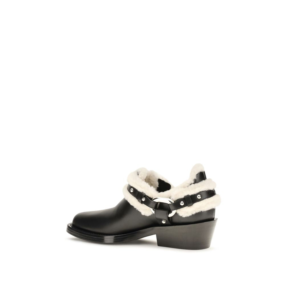 Rabanne Black Calf Leather Ankle Boots