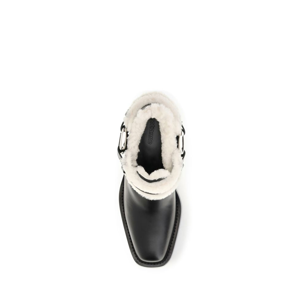 Rabanne Black Calf Leather Ankle Boots