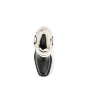 Rabanne Black Calf Leather Ankle Boots