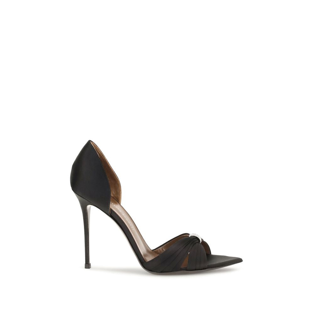 Giuseppe Zanotti Black Satin Mules Sandals
