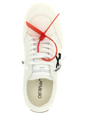 Off-White White/Black Cotton Low Top Sneakers