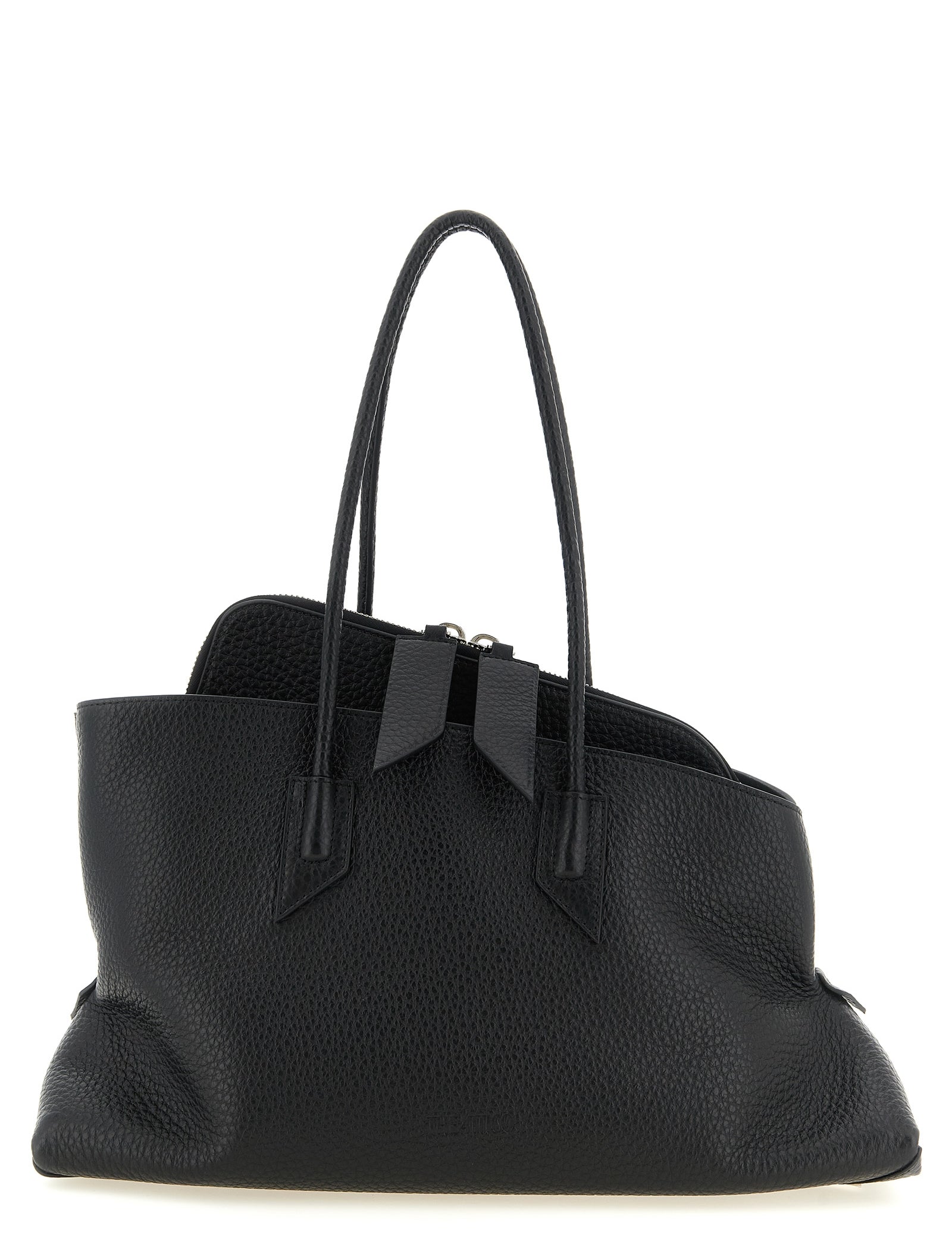 The Attico Black Leather Shoulder Bag