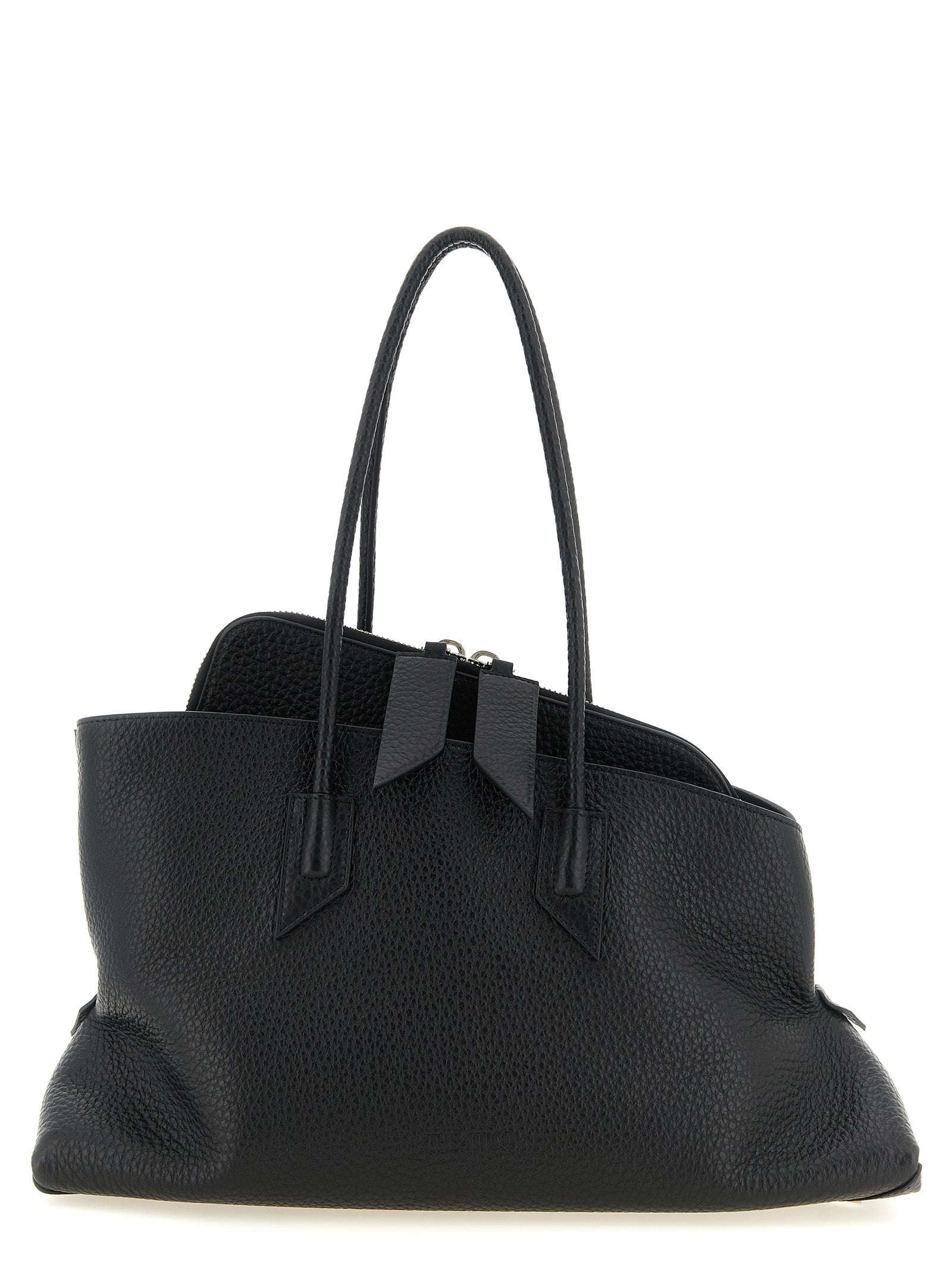 The Attico Black Leather Shoulder Bag