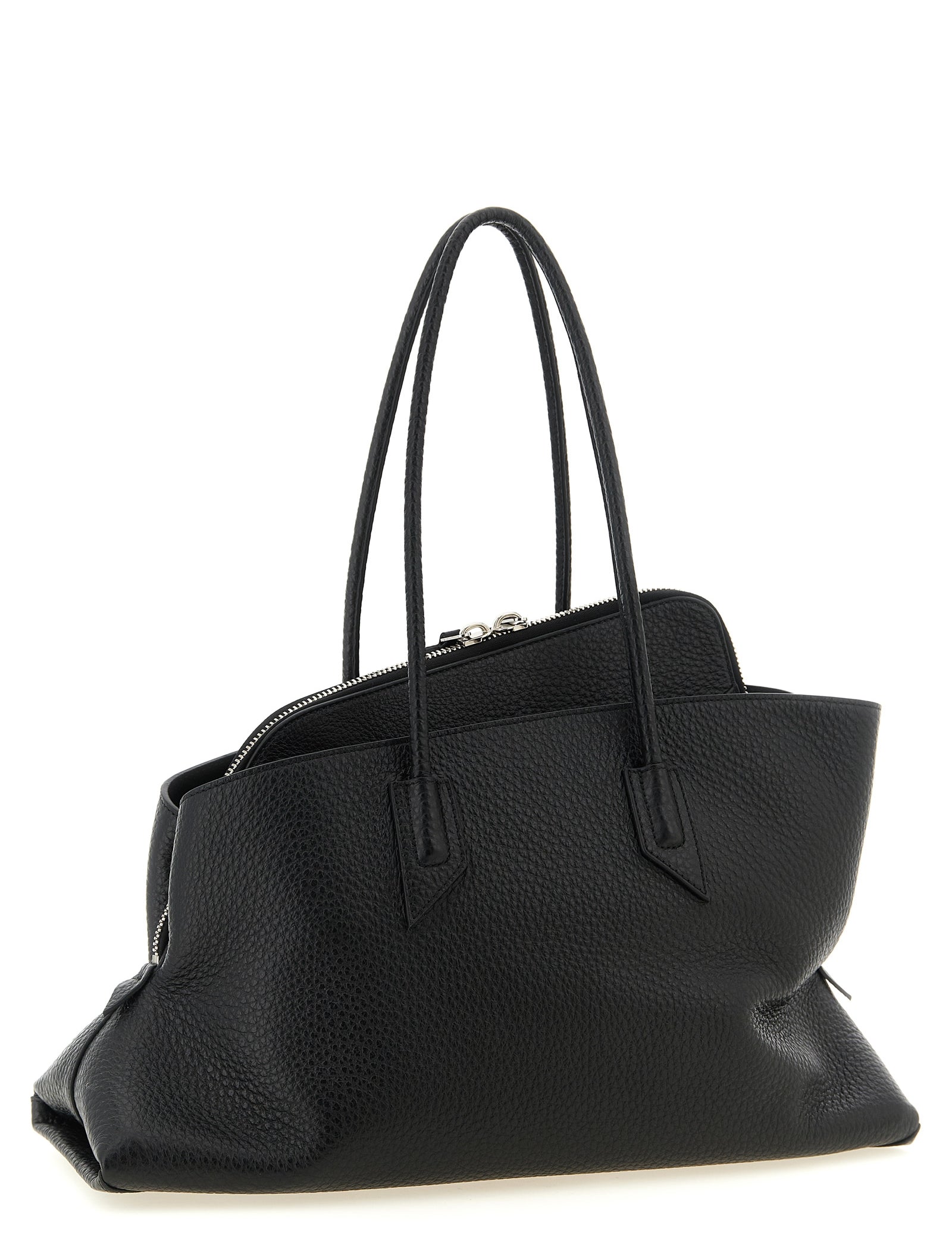 The Attico Black Leather Shoulder Bag