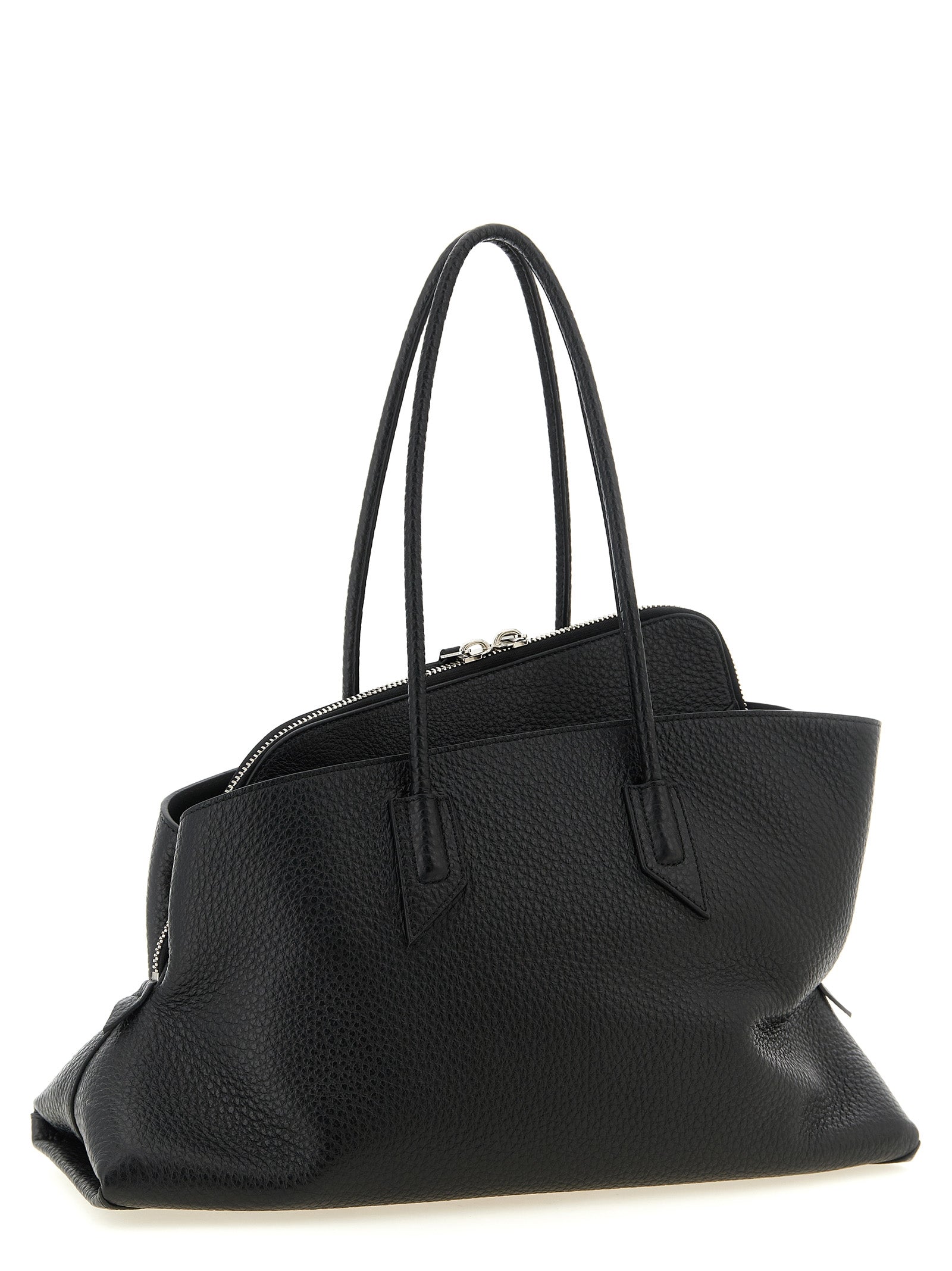 The Attico Black Leather Shoulder Bag