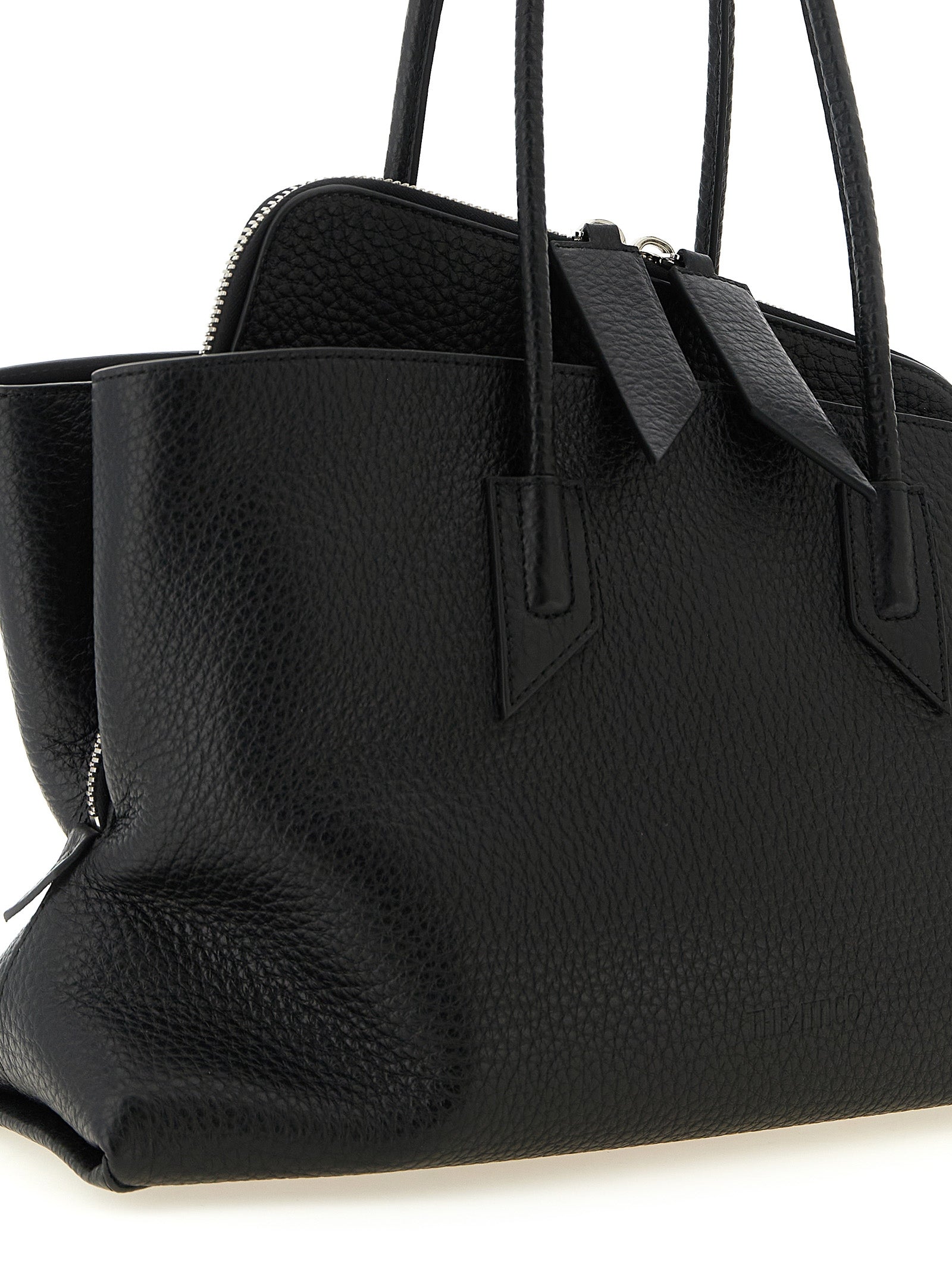 The Attico Black Leather Shoulder Bag