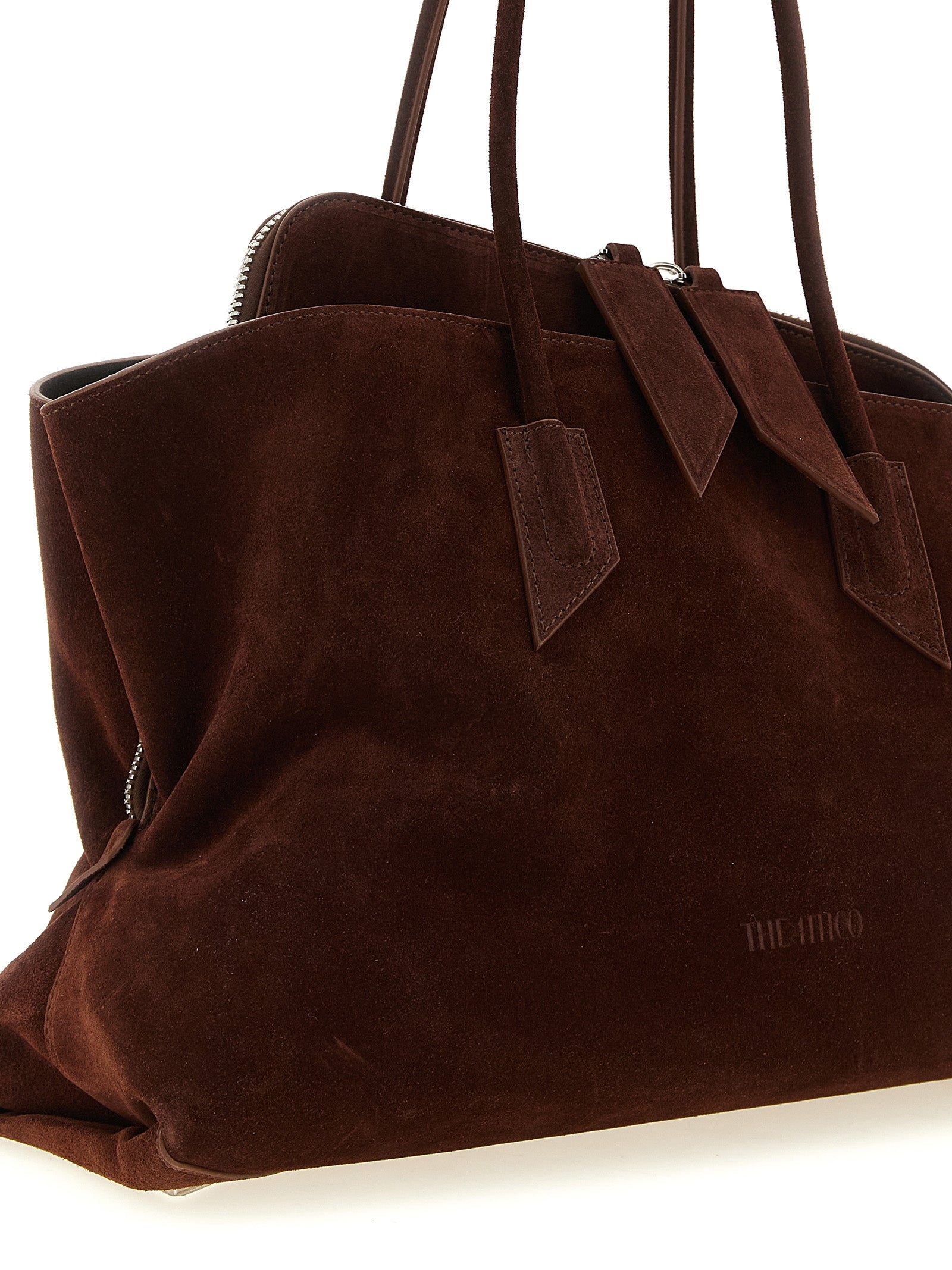 The Attico Brown Suede Shoulder Bag