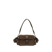 Prada Brown Recycled Polyamide Shoulder Bags