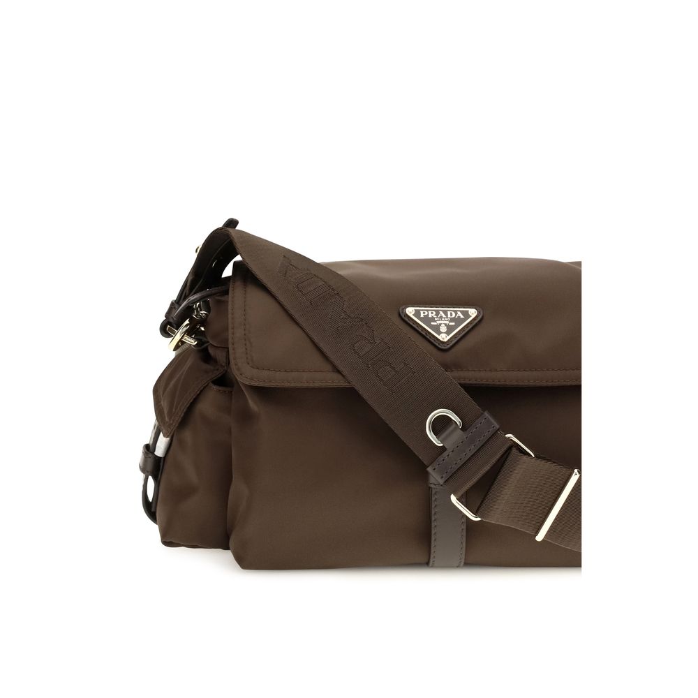 Prada Brown Recycled Polyamide Shoulder Bags