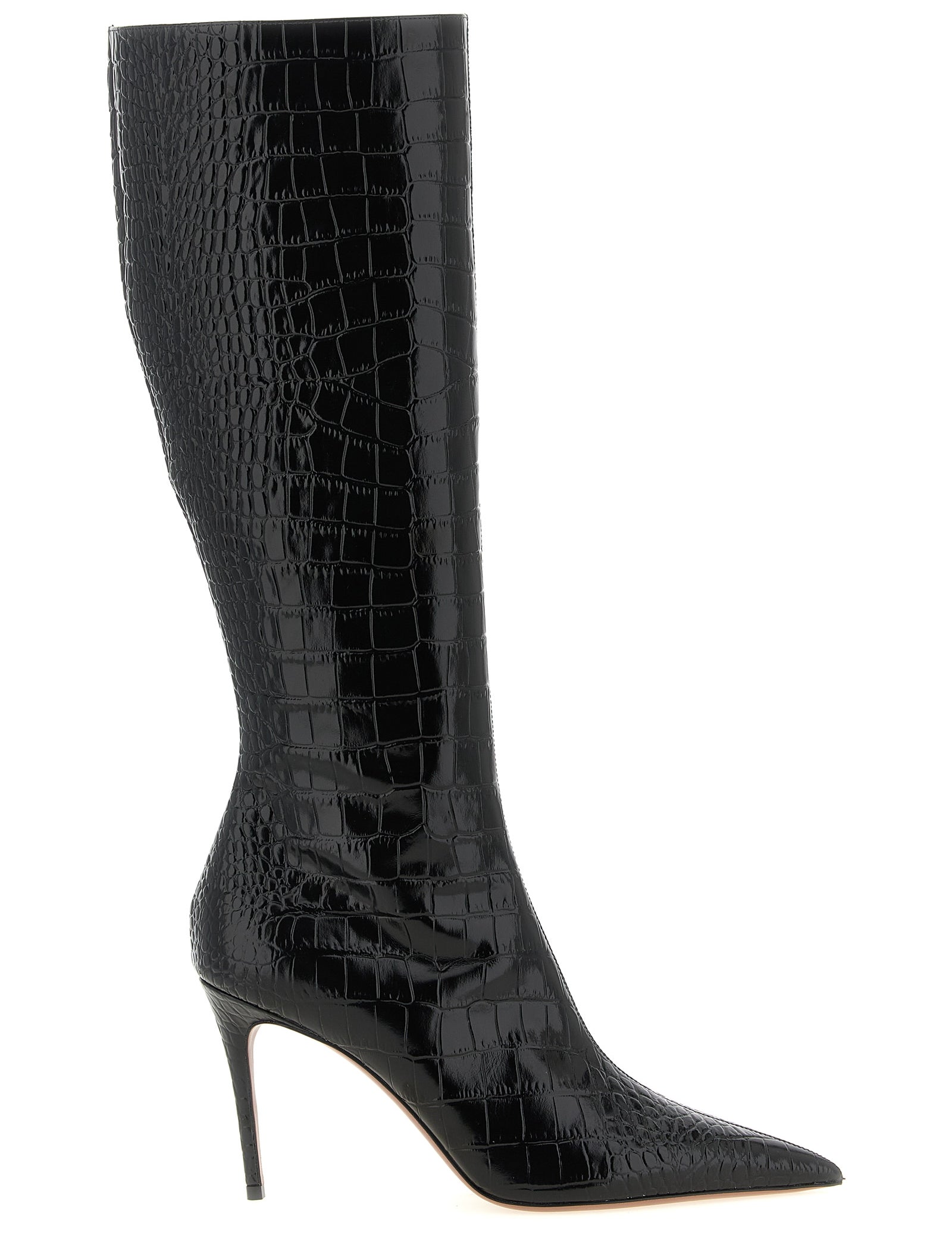 Paris Texas Black Calfskin Over The Knee Boots
