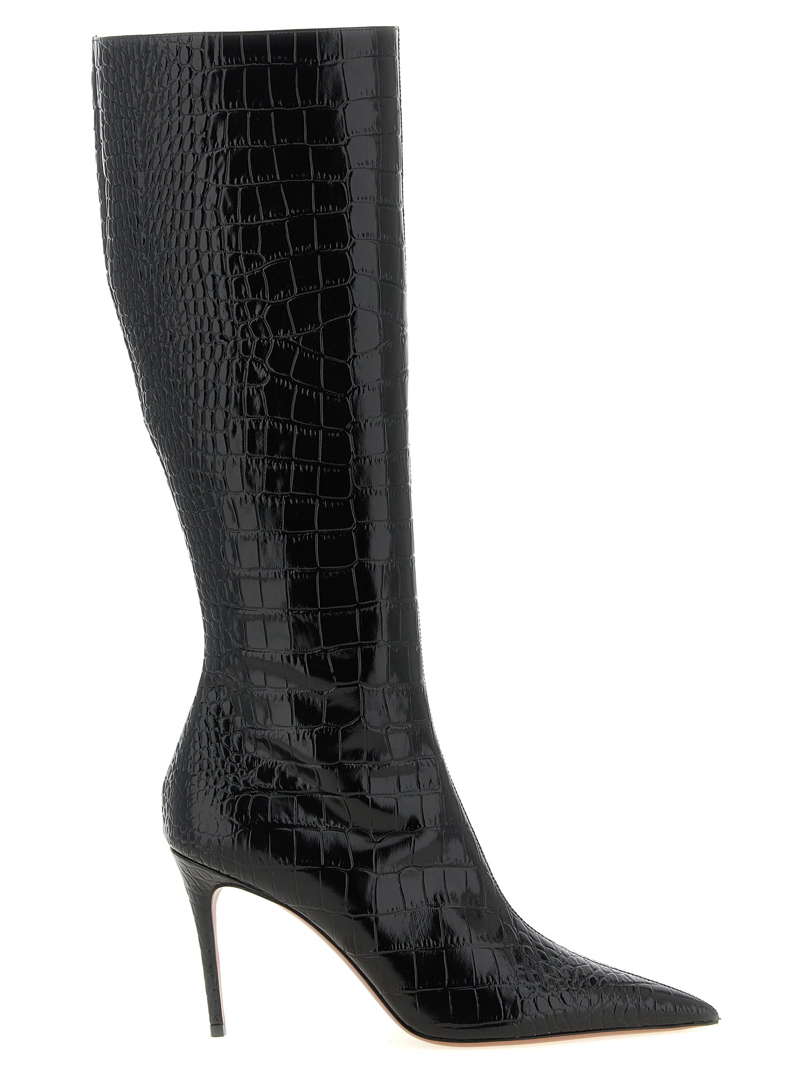Paris Texas Black Calfskin Over The Knee Boots