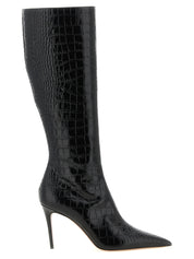 Paris Texas Black Calfskin Over The Knee Boots