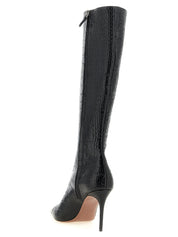 Paris Texas Black Calfskin Over The Knee Boots