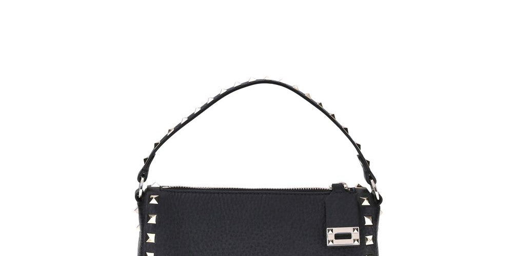 Valentino Garavani Black Calf Leather Shoulder Bag