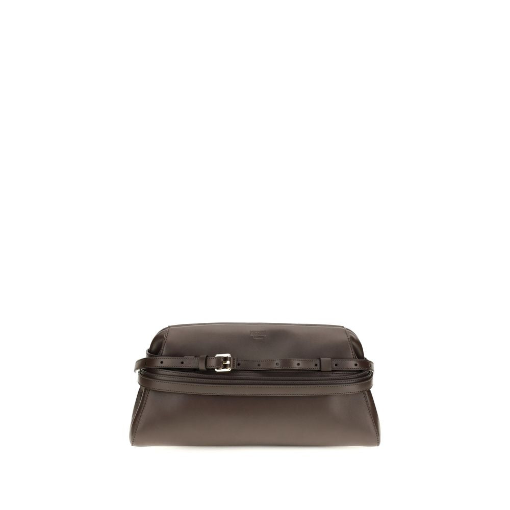Moschino Brown Goatskin Shoulder Bag