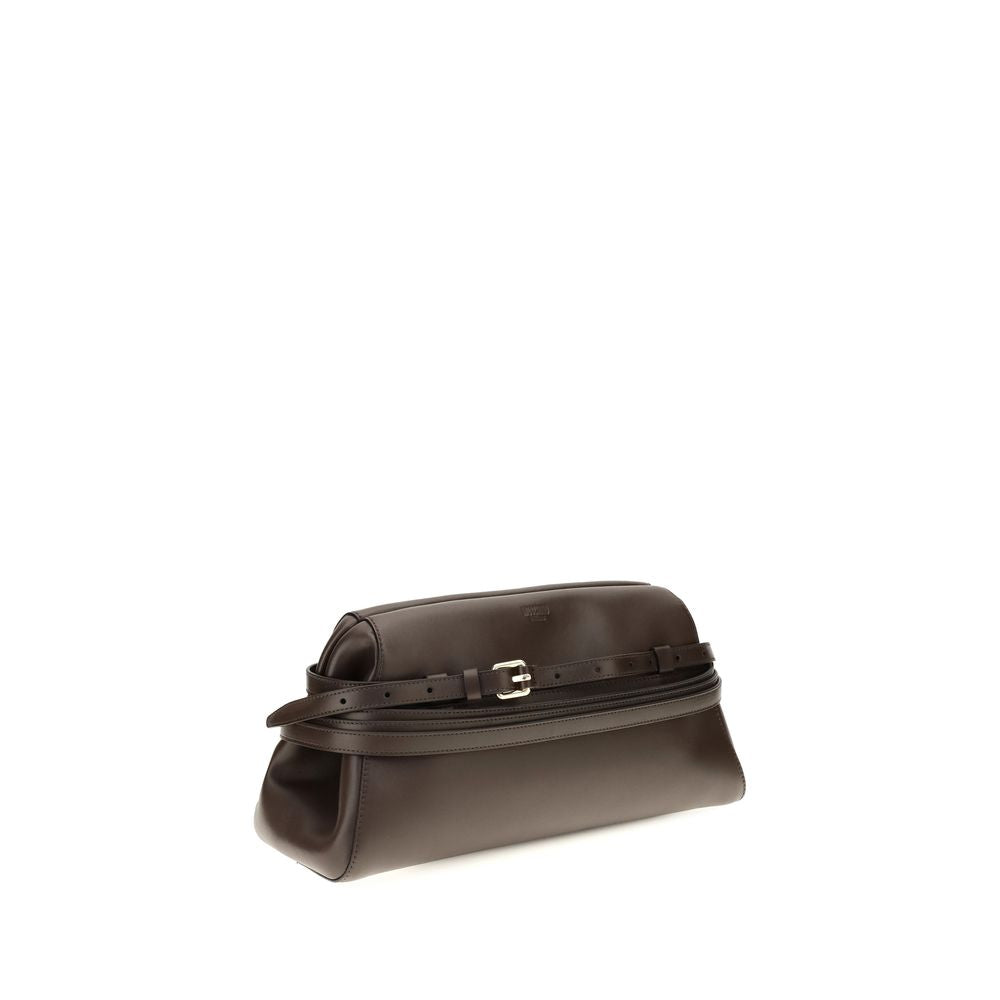 Moschino Brown Goatskin Shoulder Bag