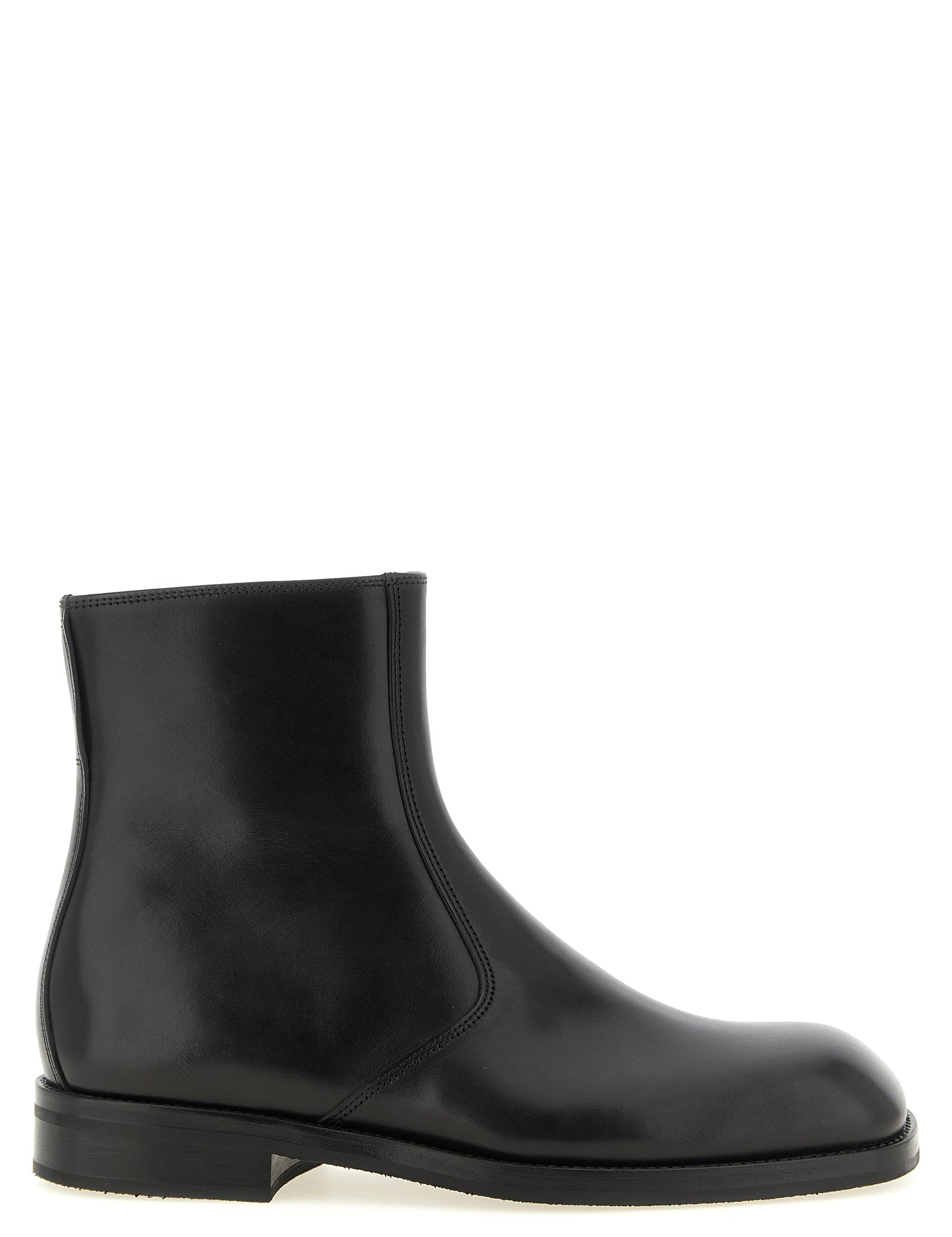 Lemaire Black Lamb Leather Ankle Boots
