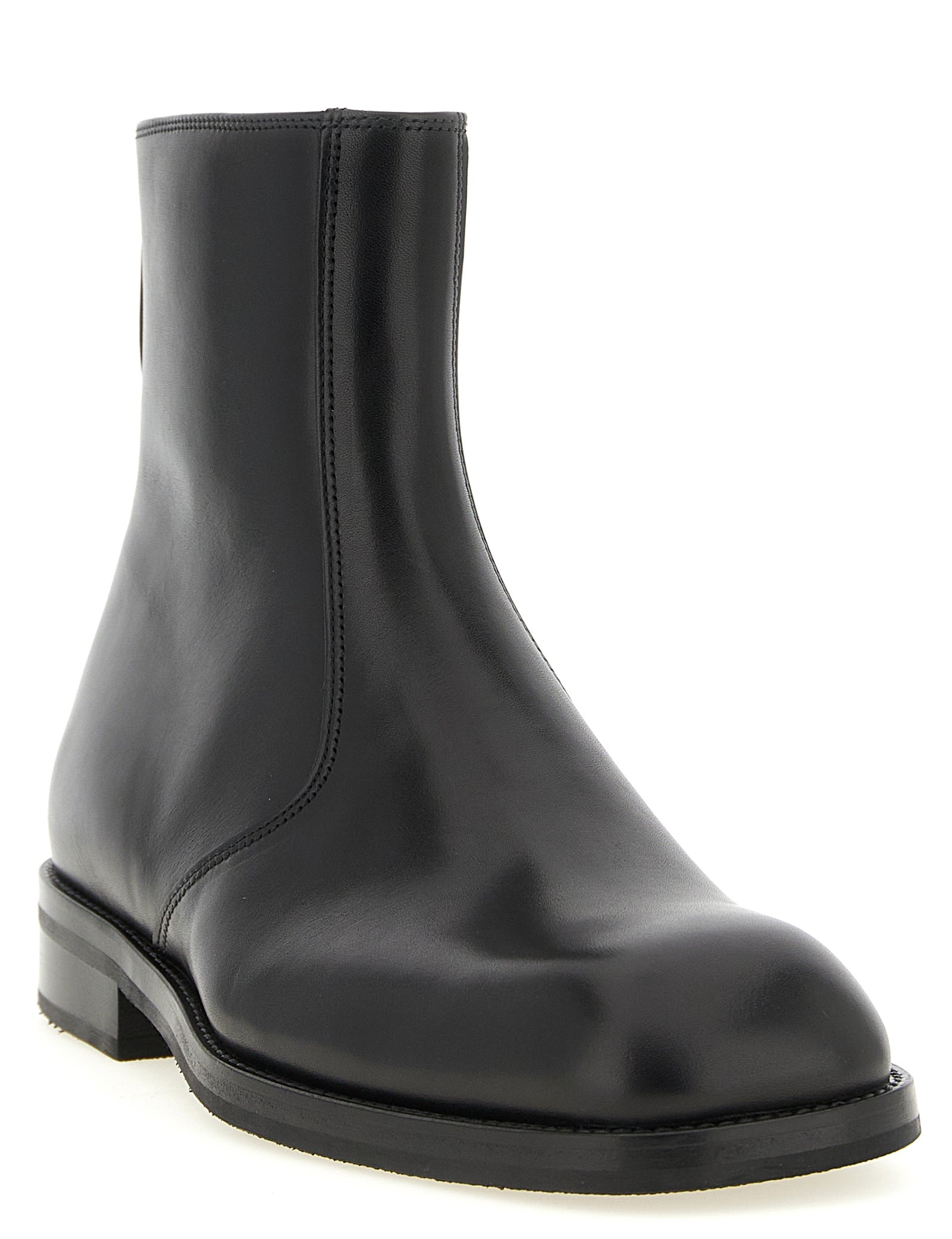 Lemaire Black Lamb Leather Ankle Boots