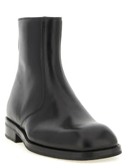 Lemaire Black Lamb Leather Ankle Boots