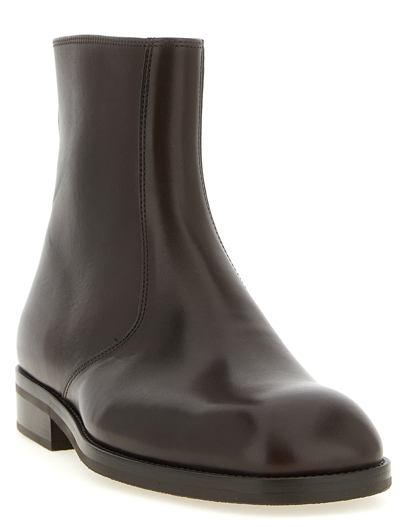Lemaire Brown Lamb Leather Ankle Boots