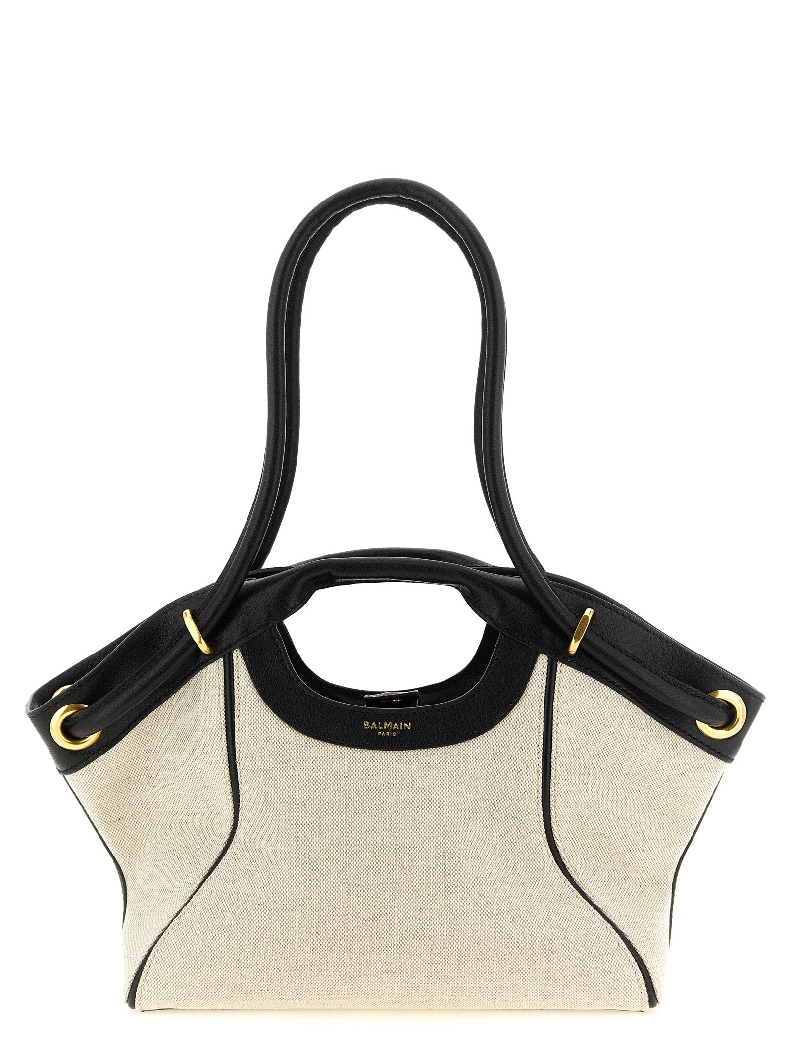 Balmain White/Black Cotton Tote Bag