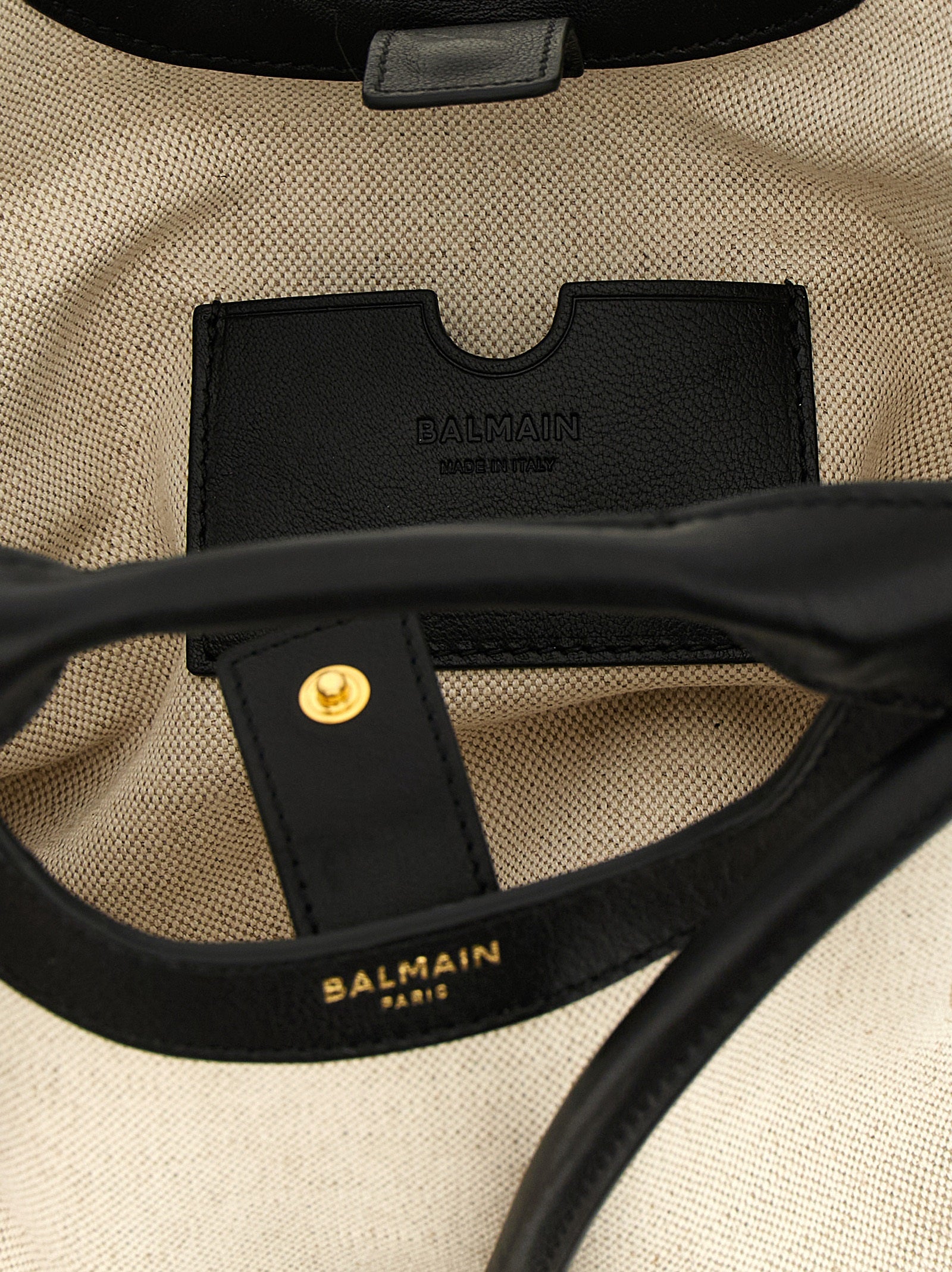 Balmain White/Black Cotton Tote Bag