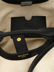 Balmain White/Black Cotton Tote Bag