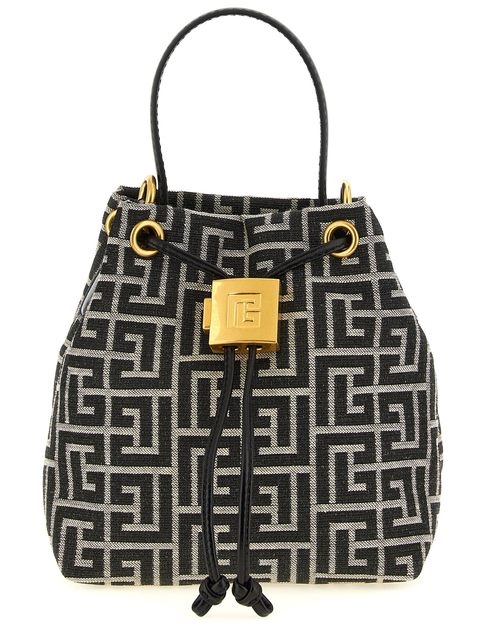 Black Polyester Mini Bucket Bag
