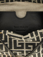 Balmain White/Black Polyester Mini Bucket Bag