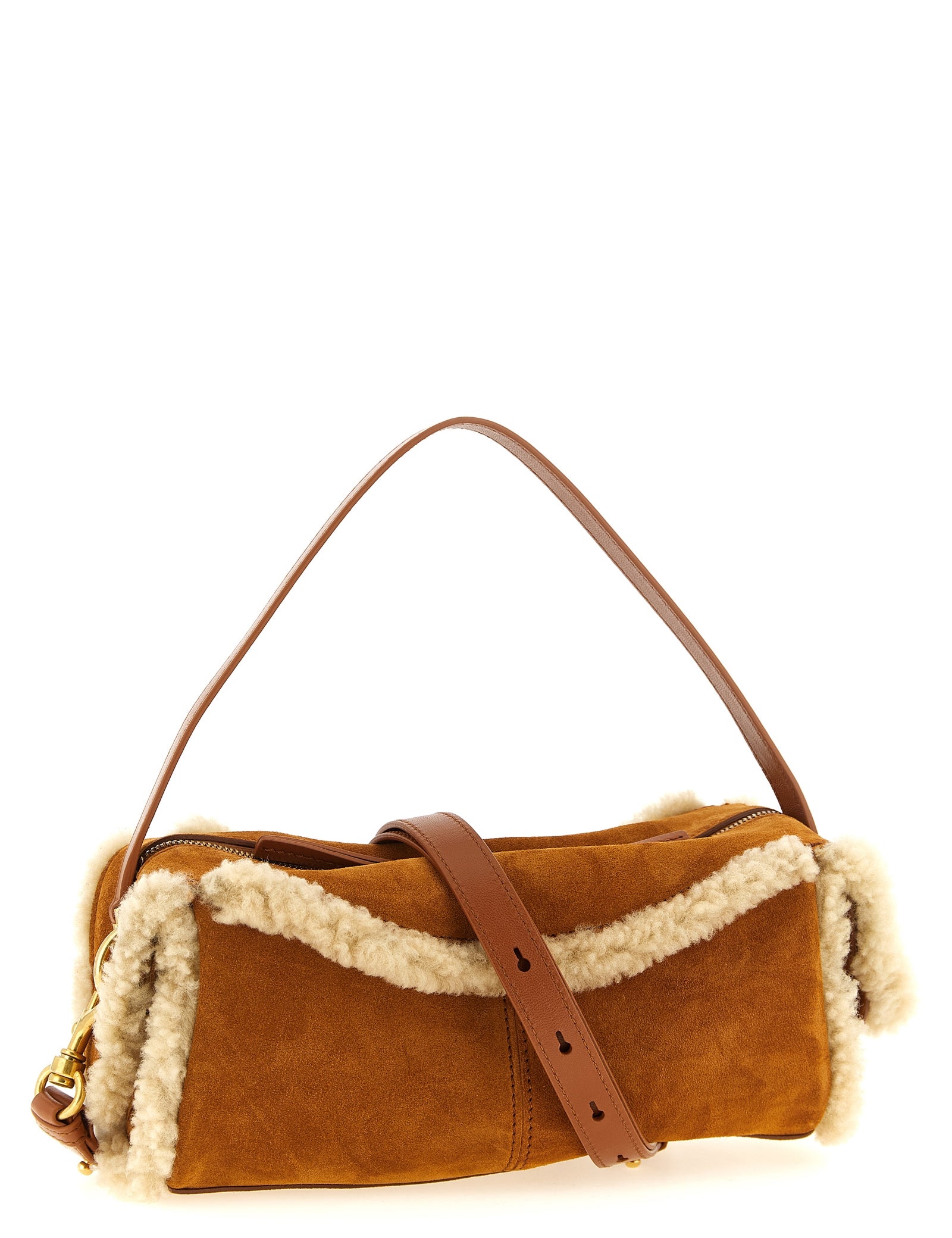 Balmain Brown Calfskin Shoulder Bag