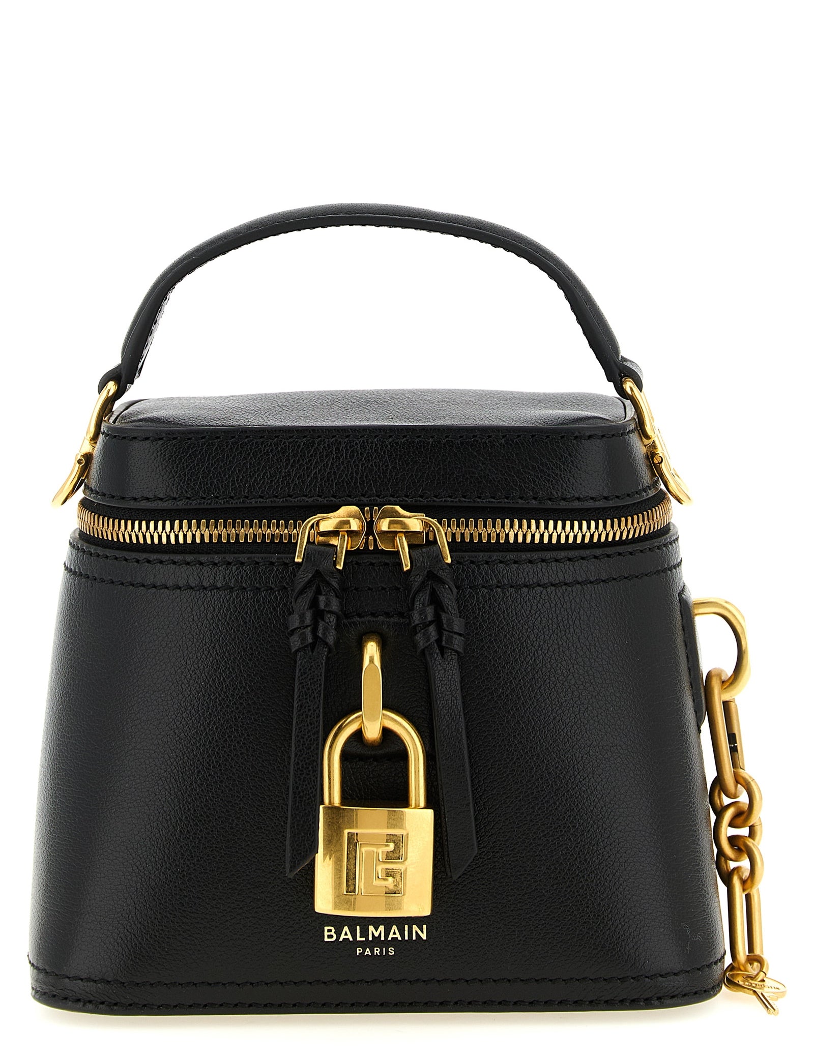 Balmain Black Buffalo Leather Handbag