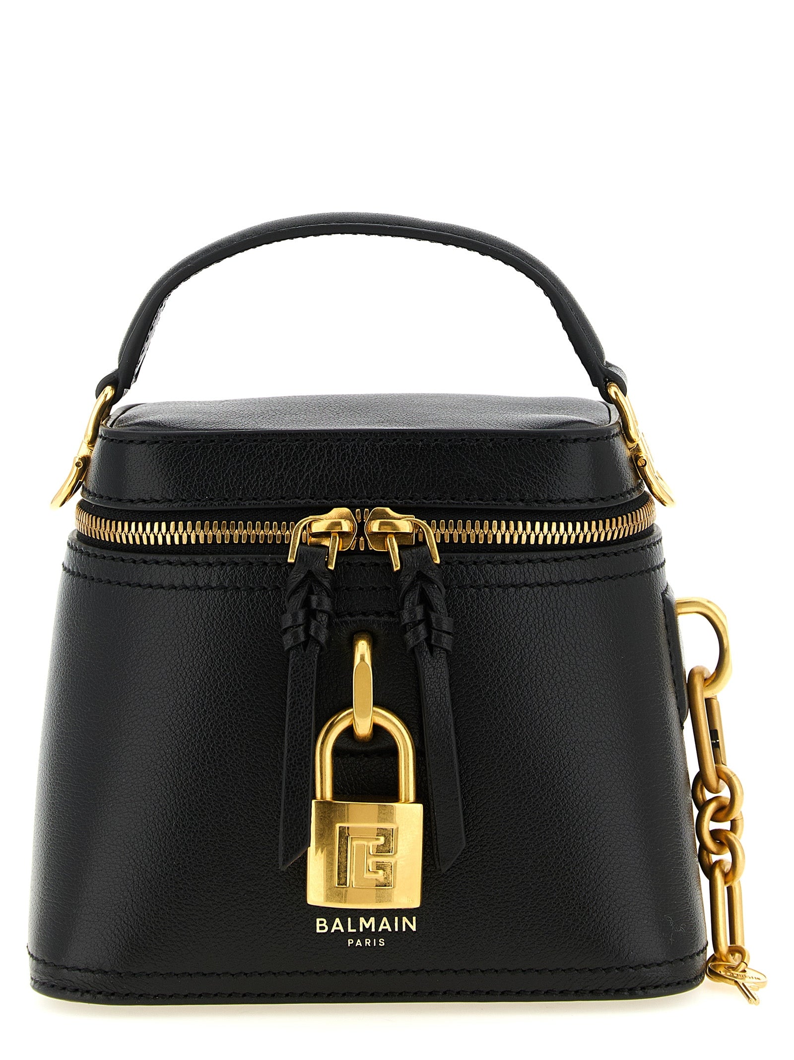 Balmain Black Buffalo Leather Handbag